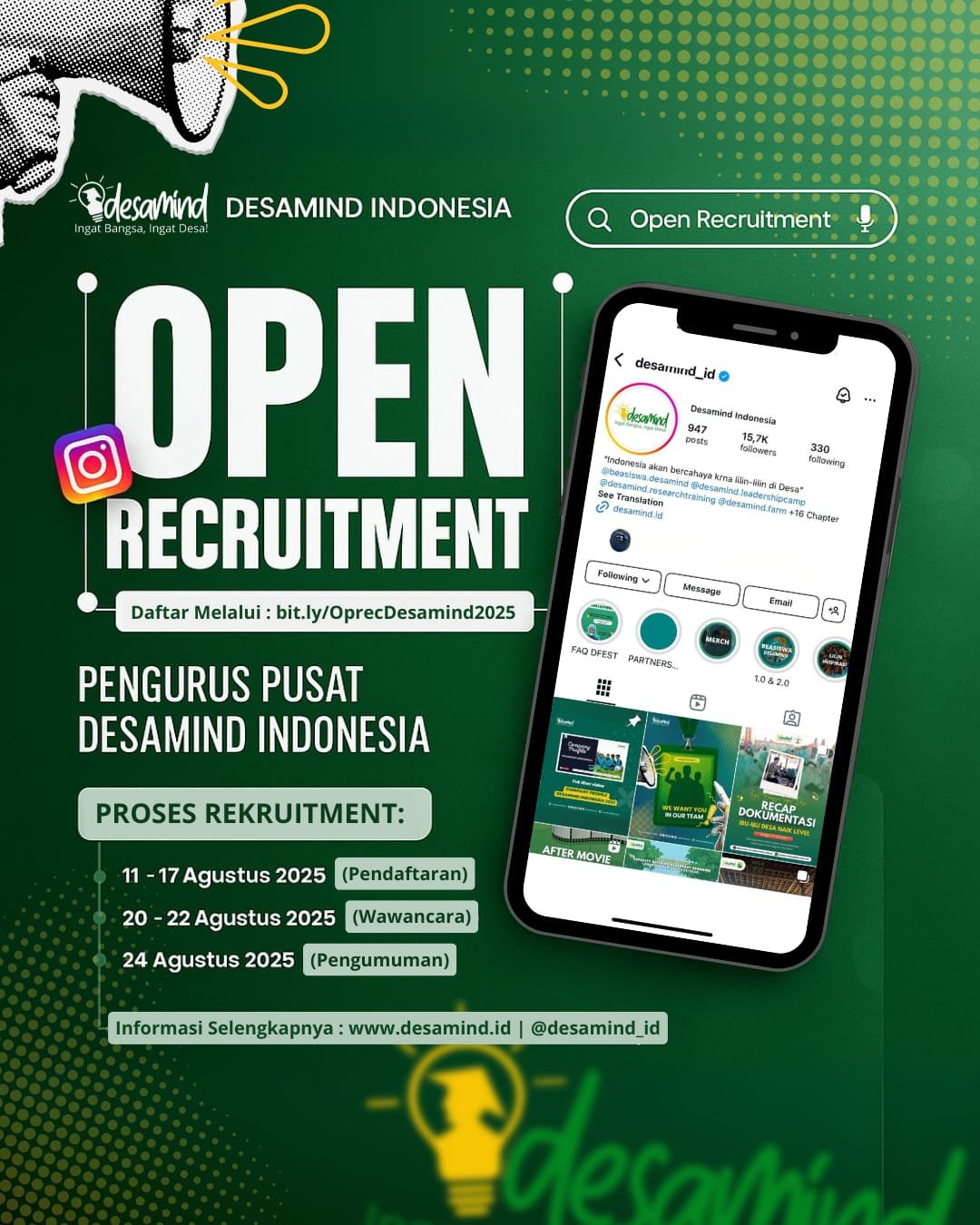 Desamind Indonesia Buka Open Recruitment 2025: Saatnya Kamu Jadi Bagian Perubahan!